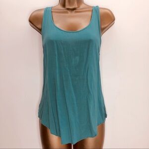 Lovers + Friends teal braided back tank top